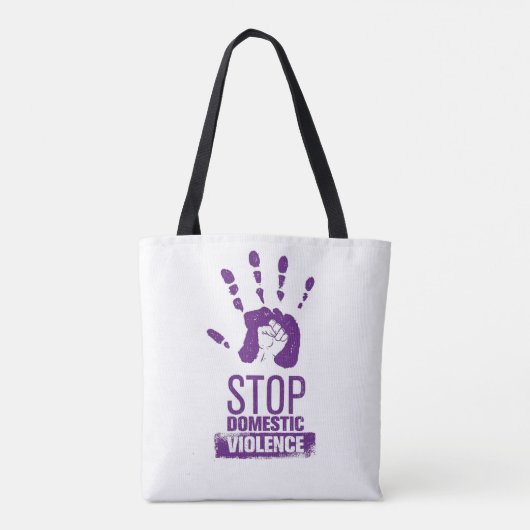 Bewustmaking van huiselijk geweld tote bag (Achterkant)