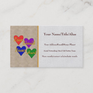 Bewustmaking van huiselijk geweld visitekaartje