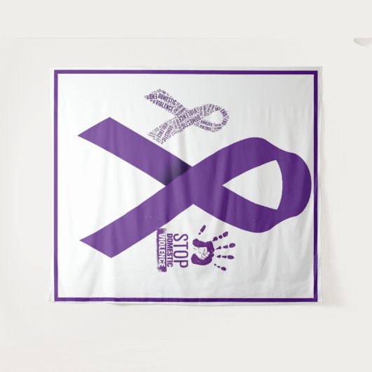 Bewustmaking van huiselijk geweld wandkleed (Voorkant (horizontaal))