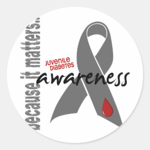 Bewustmaking van jeugddiabetes ronde sticker