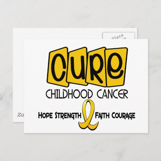 Bewustmaking van kinderkanker briefkaart (Voorkant / Achterkant)