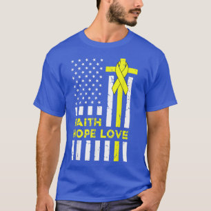 Bewustmaking van kinderkanker Faith Hope Love Chri T-shirt