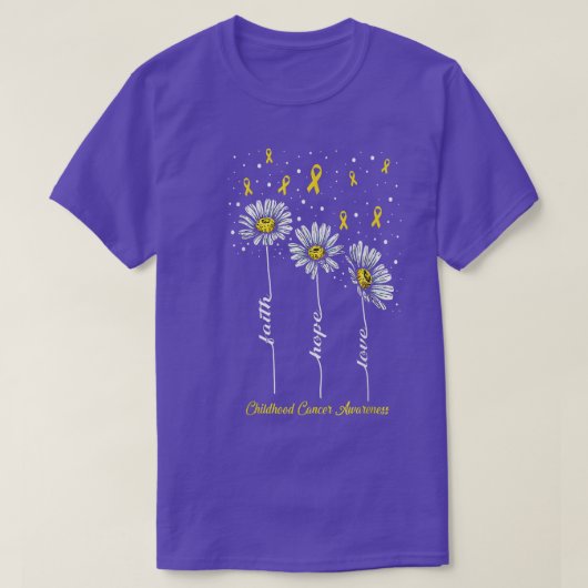 Bewustmaking van kinderkanker Faith Hope Love Flow T-shirt (Design voorkant)
