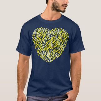 Bewustmaking van kinderkanker Geel lintje Heart Gi T-shirt