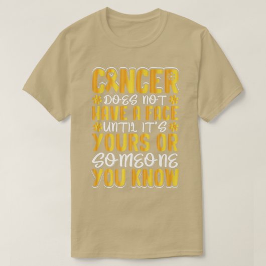 Bewustmaking van kinderkanker Gele ribbo T-shirt (Design voorkant)