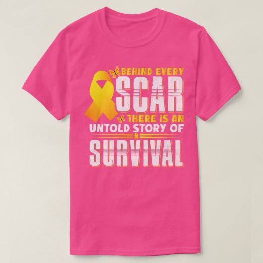 Bewustmaking van kinderkanker Gele ribbo T-shirt (Design voorkant)