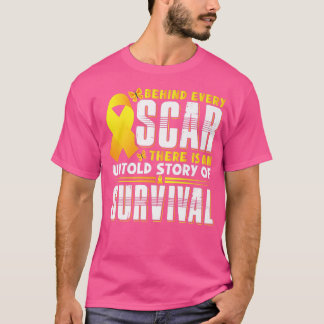 Bewustmaking van kinderkanker Gele ribbo T-shirt