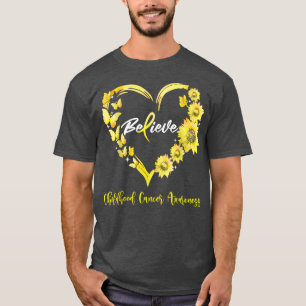 Bewustmaking van kinderkanker Harde Butterfly Sunf T-shirt