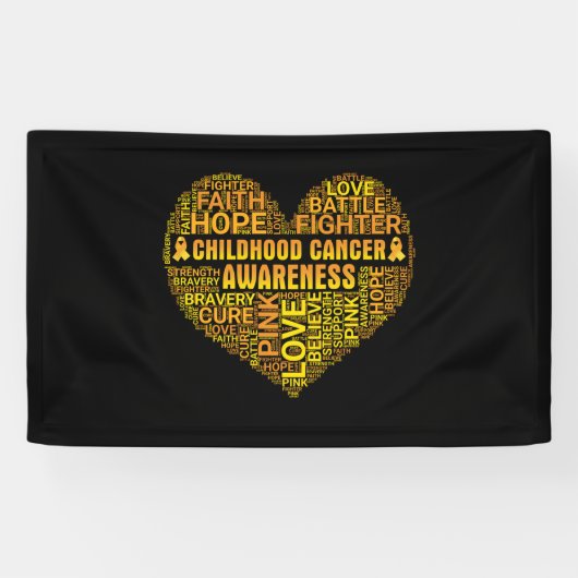 Bewustmaking van kinderkanker Hoop Sterke onderste Spandoek (Horizontaal)