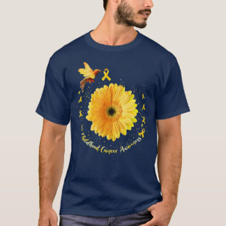Bewustmaking van kinderkanker Hummingbird Gold Sun T-shirt