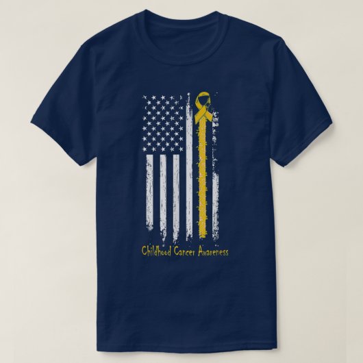 Bewustmaking van kinderkanker in een vlag t-shirt (Design voorkant)