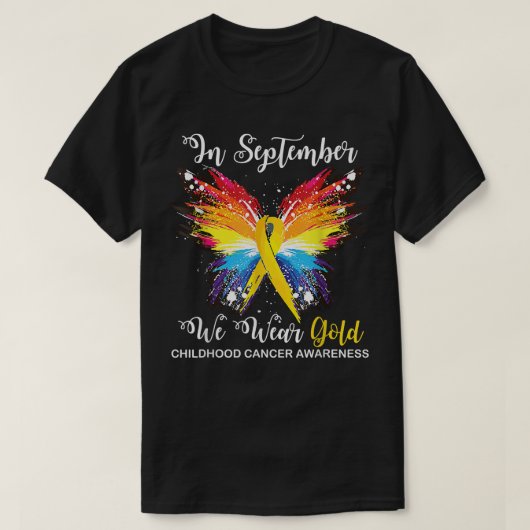 Bewustmaking van kinderkanker in september Draag w T-shirt (Design voorkant)