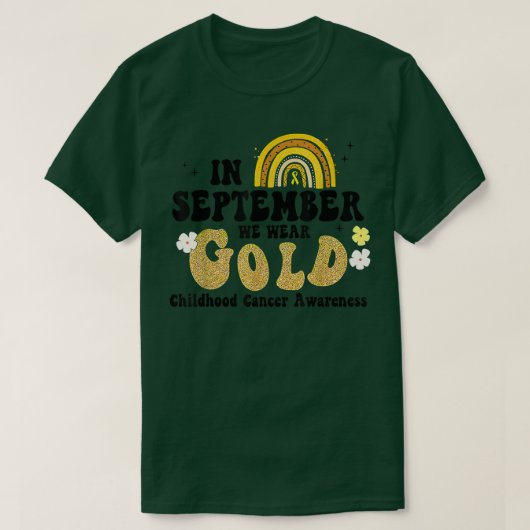 Bewustmaking van kinderkanker In september Draag w T-shirt (Design voorkant)