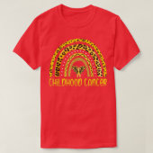Bewustmaking van kinderkanker Leopard Rainbow Gold T-shirt (Design voorkant)