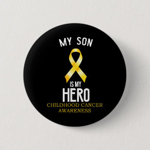 Bewustmaking van kinderkanker Mijn zoon is mijn he Ronde Button 5,7 Cm