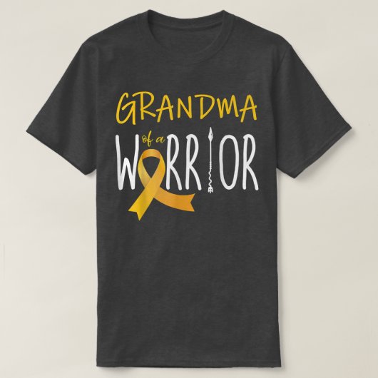 Bewustmaking van kinderkanker oma van een krijger t-shirt (Design voorkant)