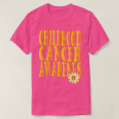 Bewustmaking van kinderkanker Retro Groovy T-shirt (Design voorkant)
