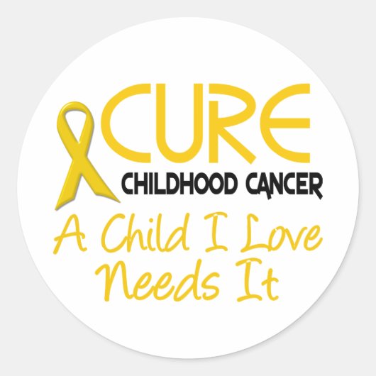 Bewustmaking van kinderkanker ronde sticker (Voorkant)