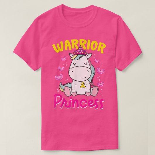 Bewustmaking van kinderkanker Unicorn Warrior Prin T-shirt (Design voorkant)