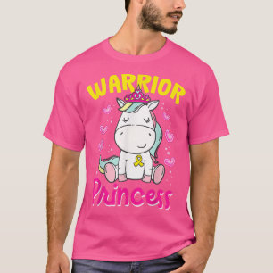 Bewustmaking van kinderkanker Unicorn Warrior Prin T-shirt