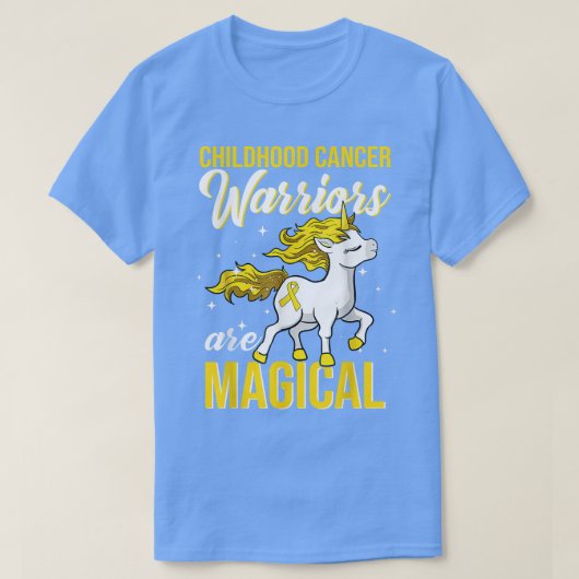 Bewustmaking van kinderkanker Warrior Funny Unicor T-shirt (Design voorkant)