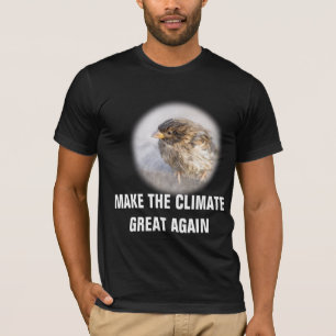 Bewustmaking van klimaatverandering zwart t-shirt
