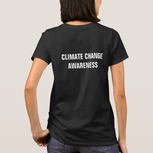Bewustmaking van klimaatverandering zwart t-shirt (Achterkant)
