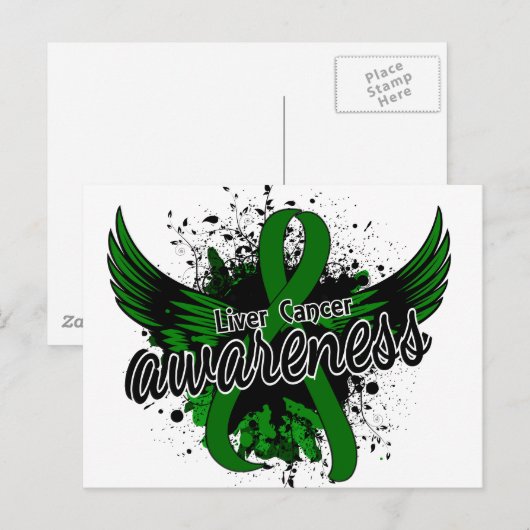 Bewustmaking van leverkanker 16 briefkaart (Voorkant / Achterkant)