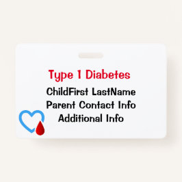 Bewustmaking van medische nooddiabetes badge