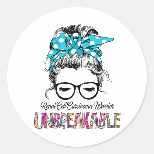 Bewustmaking van niercelcarcinoom Ondersteuning Ronde Sticker (Voorkant)