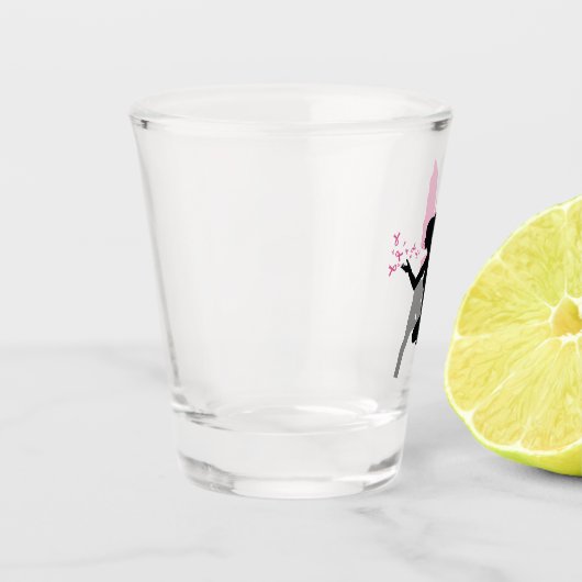 Bewustmaking van ongeboren borstkanker shot glas (Links)