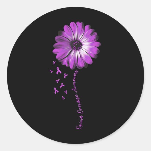 Bewustmaking van overdosering bij langwerpige opio ronde sticker (Voorkant)