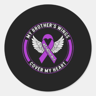 Bewustmaking van overdosering Mijn broer's Wings H Ronde Sticker