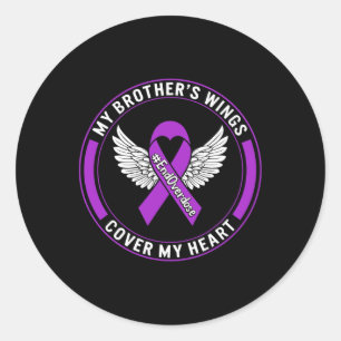 Bewustmaking van overdosering Mijn broer's Wings H Ronde Sticker
