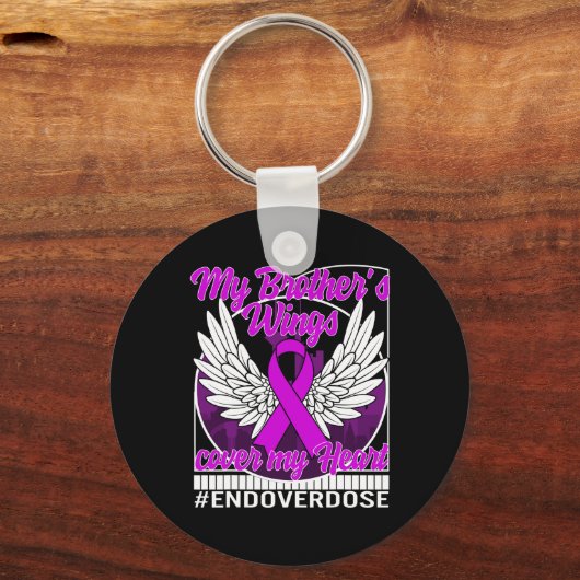 Bewustmaking van overdosering Mijn broer's Wings H Sleutelhanger (Voorkant)