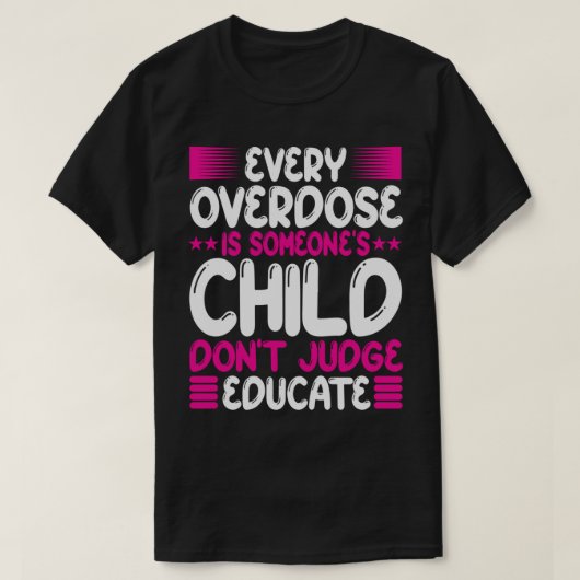 Bewustmaking van overdosering: rechter Paars kools T-shirt (Design voorkant)