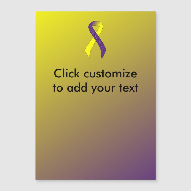 Bewustmaking van Paarse en gele lint (Voorkant)