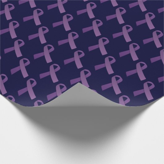 Bewustmaking van Paarse koolstofkanker Cadeaupapier (Hoek)