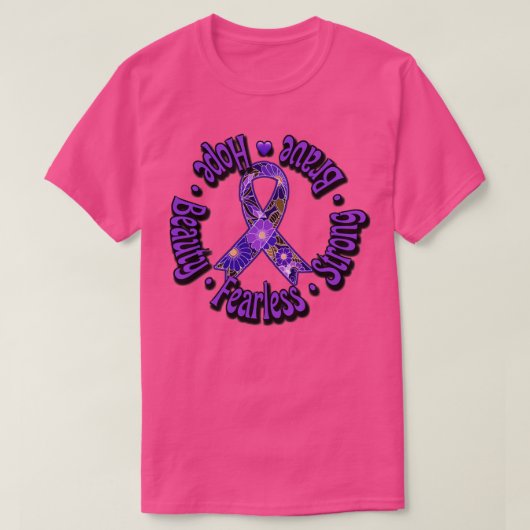 Bewustmaking van Paarse lintondersteuning T-shirt (Design voorkant)