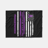 Bewustmaking van Paarse ribb bij overdosering Fleece Deken (Voorkant (Horizontaal))