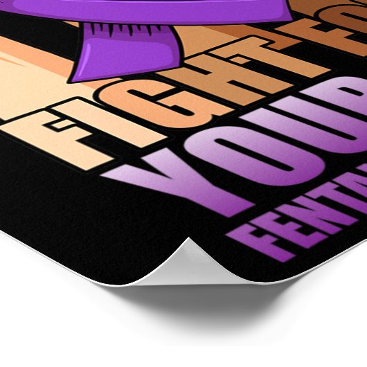 Bewustmaking van Paarse ribb bij overdosering Poster (Hoek)