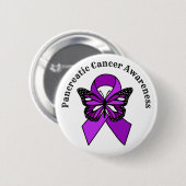 Bewustmaking van pancreaskanker | Botervlieg Ronde Button 5,7 Cm (Voorkant /achterkant)