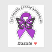 Bewustmaking van pancreaskanker | Botervlieg Sticker (Vel)