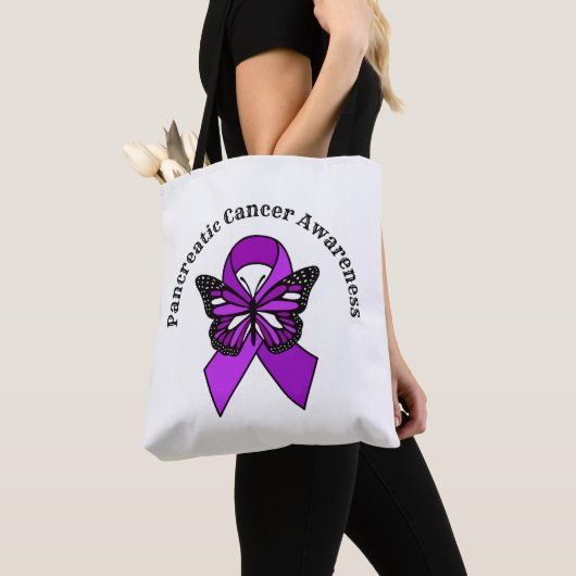 Bewustmaking van pancreaskanker | Botervlieg Tote Bag (Dichtbij)