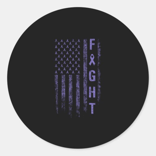 Bewustmaking van pancreatische Amerikaanse vlagkan Ronde Sticker (Voorkant)