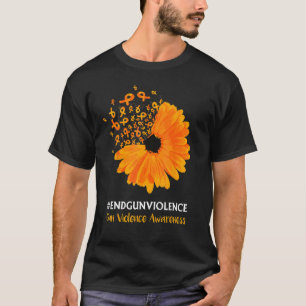 Bewustmaking van Pistool-geweldpleging Oranje Ribb T-shirt
