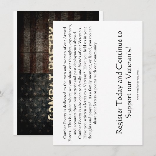 Bewustmaking van poëzie bestrijden kaart (Voorkant / Achterkant)