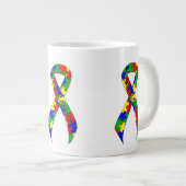 Bewustmaking van Puzzle Ribbon Grote Koffiekop (Voorkant rechts)