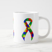 Bewustmaking van Puzzle Ribbon Grote Koffiekop (Rechts)