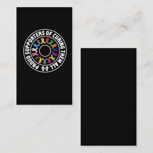 Bewustmaking van ribbons van groepsondersteuning v visitekaartje (Voorkant / Achterkant)